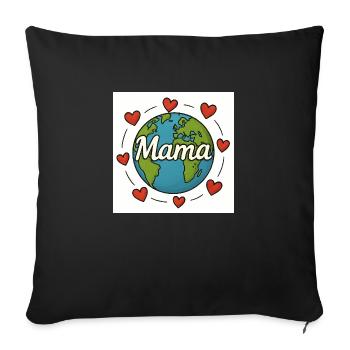 World's Best Mom - MAMA GLOBE - Sofa pillow with filling 45cm x 45cm - black - Front