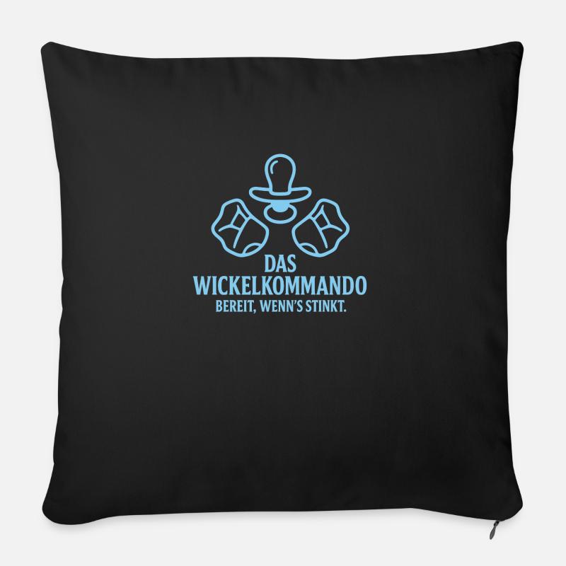 Das Wickelkommando - Sofakissen mit Füllung 45 x 45 cm - Schwarz