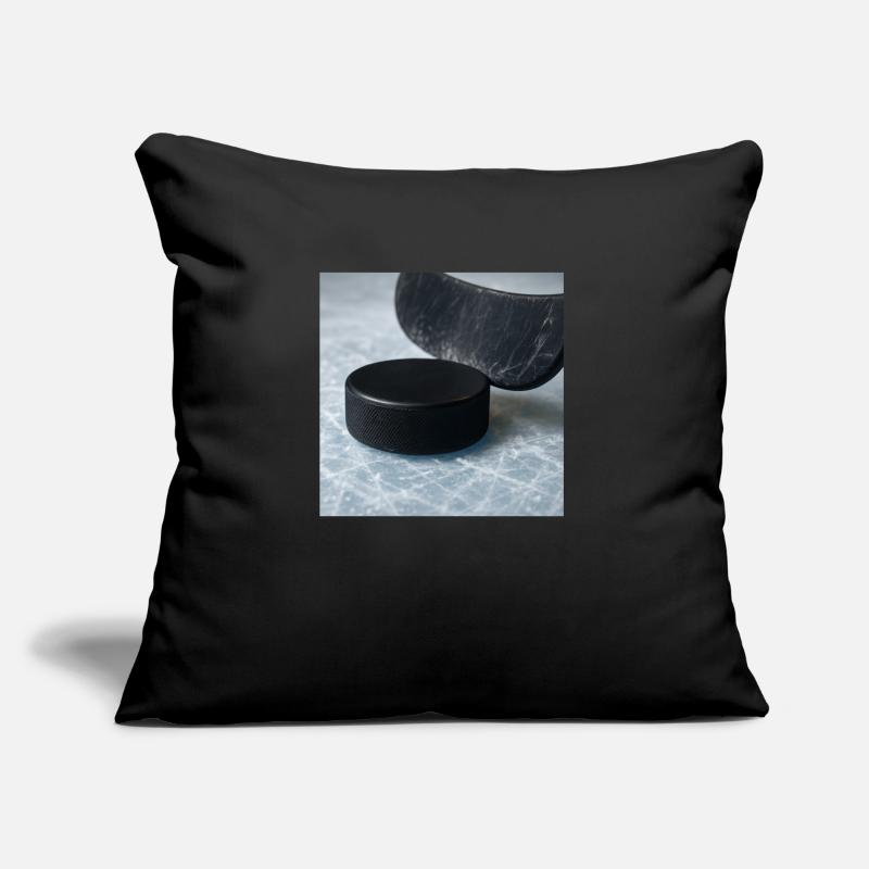 Eishockey - Schläger und Puck Sofakissen mit Füllung 45 x 45 cm