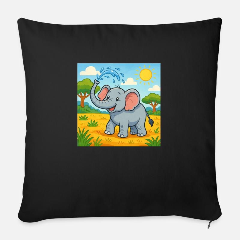 Elephantastic - Sofakissen mit Füllung 45 x 45 cm - Schwarz