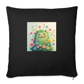 Monstre mignon - Coussin et housse de 45 x 45 cm - noir - Devant