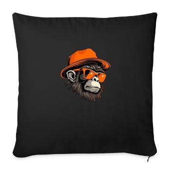 Cool Hip Hop Monkey – Streetwear Style Design - Sofa pillow with filling 45cm x 45cm - black - Front