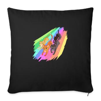 Feuerstern Firestar Cats Rainbow Warrior Cats - Sofa pillow with filling 45cm x 45cm - black - Front