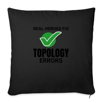 Topology GIS Cartography Map Errors Fix - Sofa pillow with filling 45cm x 45cm - black - Front