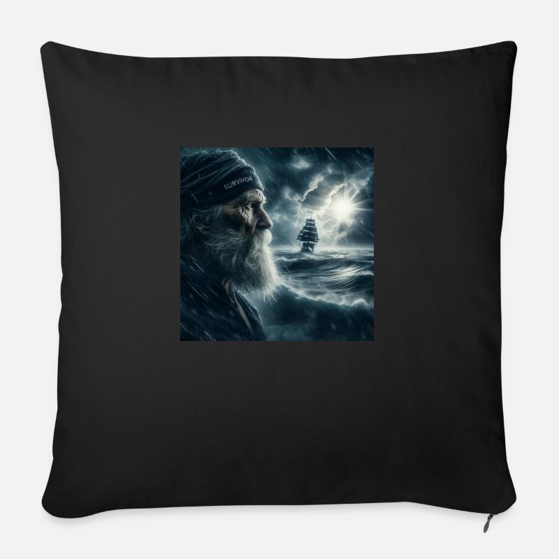 Un vieux marin - Coussin et housse de 45 x 45 cm - noir