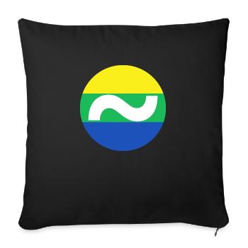 Wave Flag | ~NU relations | Vector - Sofa pillow with filling 45cm x 45cm - black - Front