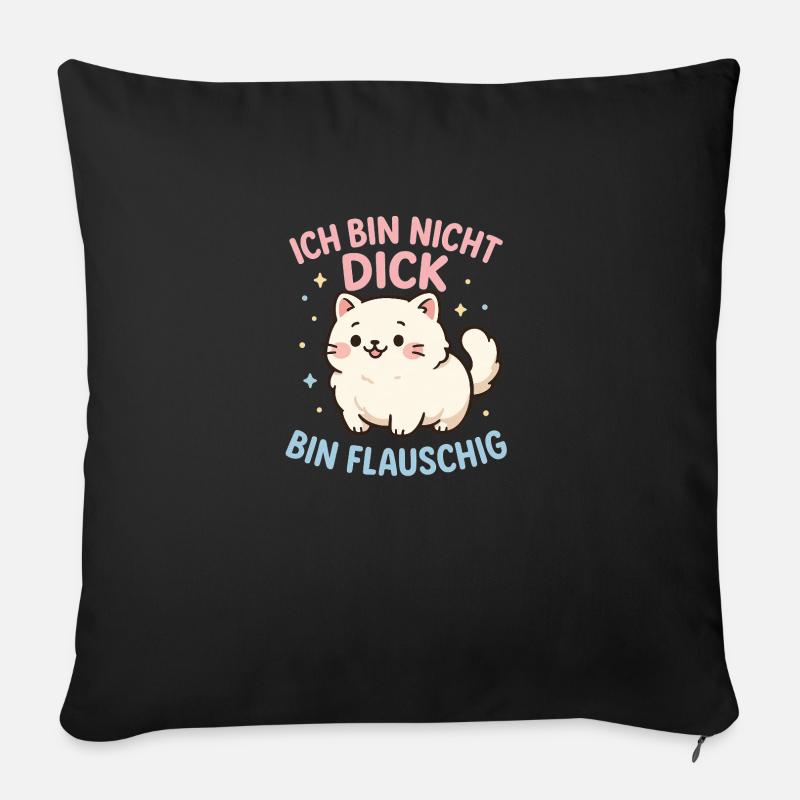 Bin nicht dick - Sofakissen mit Füllung 45 x 45 cm - Schwarz