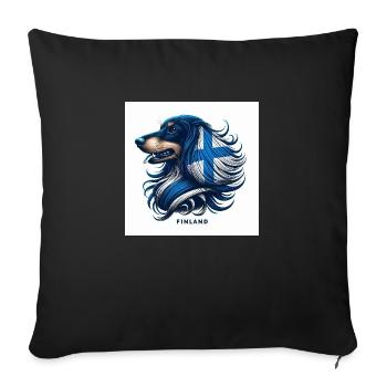 Teckel finlandais - Coussin et housse de 45 x 45 cm - noir - Devant