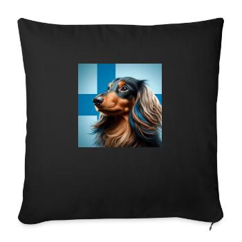 Finnish Dachshund - Sofa pillow with filling 45cm x 45cm - black - Front