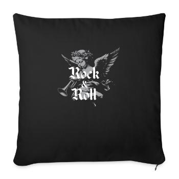 Conception de logo rock and roll - Coussin et housse de 45 x 45 cm - noir - Devant