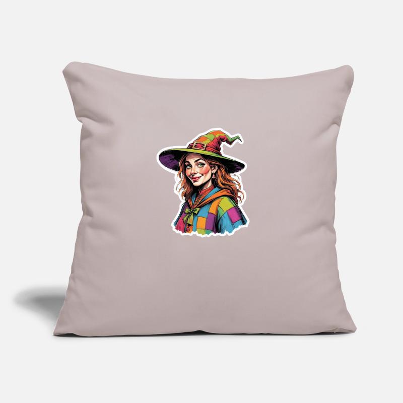 Pretty Patchwork Witch Sofa pillow with filling 45cm x 45cm