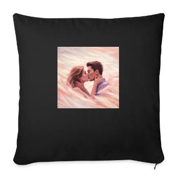 Étreinte au Crépuscule - Coussin et housse de 45 x 45 cm - noir - Devant