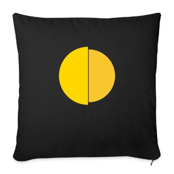 Decoration. Circles. Yellow. Wonder. One shirt, two circles - Sofa pillow with filling 45cm x 45cm - black - Front