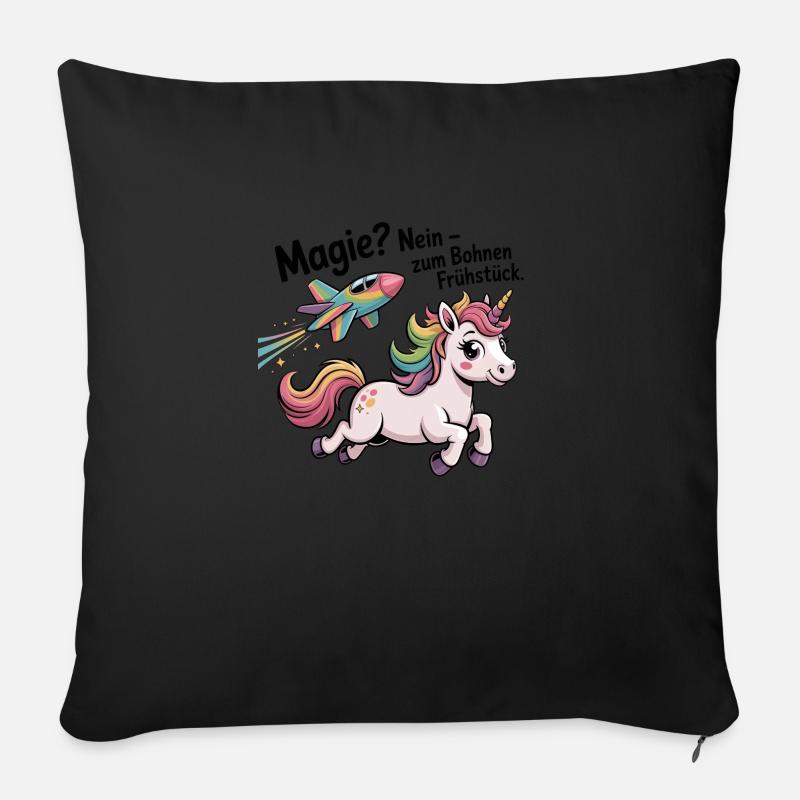 Magic? No, beans for breakfast - Sofa pillow with filling 45cm x 45cm - black