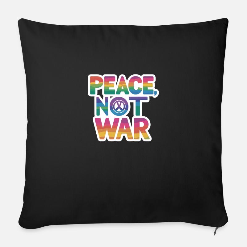 Peace, not war - Sofakissen mit Füllung 45 x 45 cm - Schwarz
