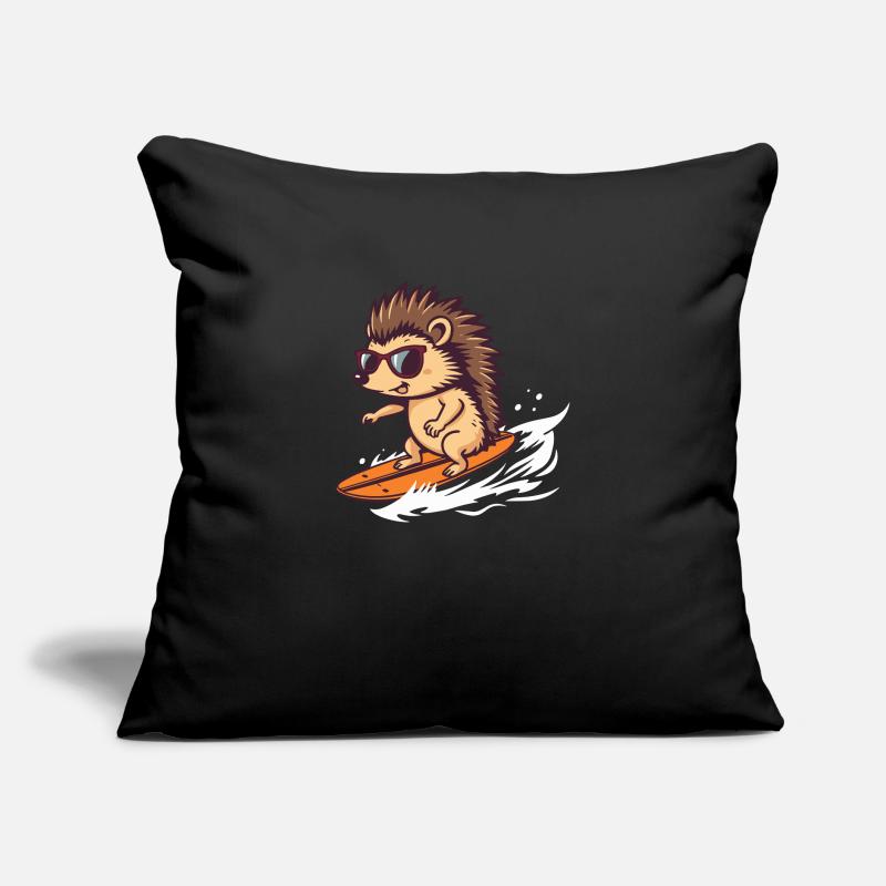 Surfender Igel mit Sonnenbrille Sofakissen mit Füllung 45 x 45 cm