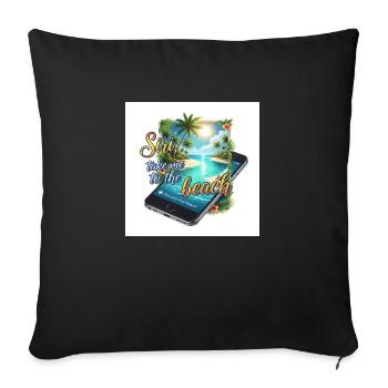 My Phone My Beach: Tropical Tech Tee - Coussin et housse de 45 x 45 cm - noir - Devant