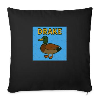 Dra-ke Duck Cartoon - Sofa pillow with filling 45cm x 45cm - black - Front