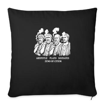 Les philosophes de l’Antiquité fument de l’herbe - Coussin et housse de 45 x 45 cm - noir - Devant