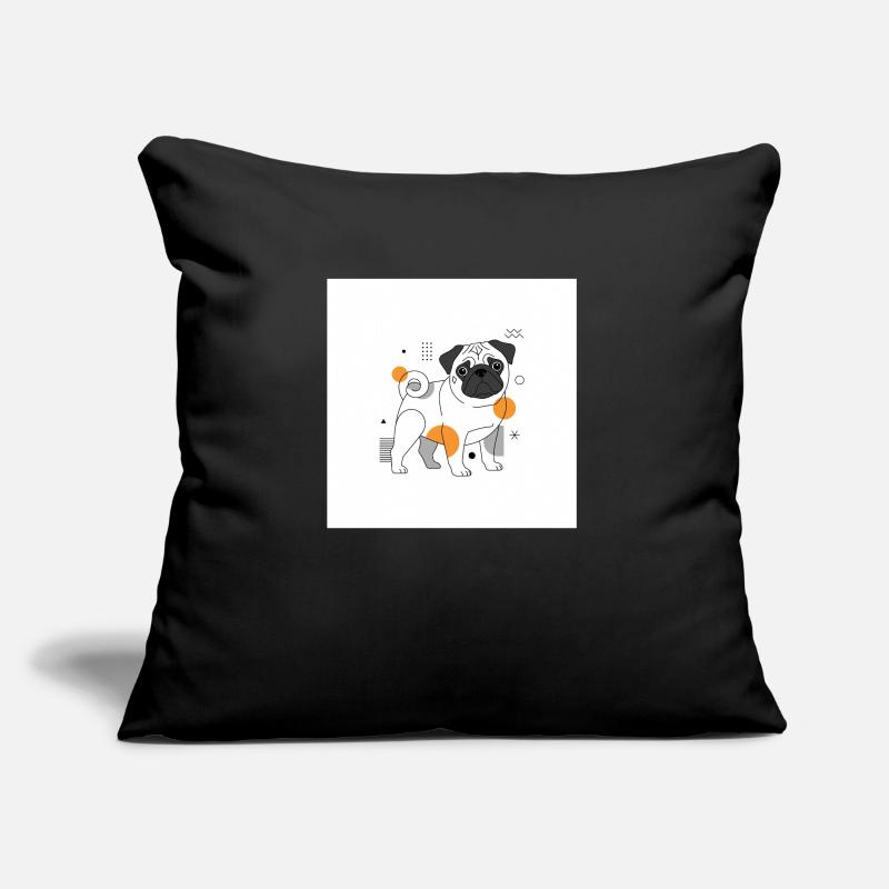 Mops Design Sofakissen mit Füllung 45 x 45 cm