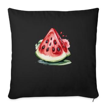 Saftige Wassermelone – Sommer pur - Sofakissen mit Füllung 45 x 45 cm - Schwarz - Vorne