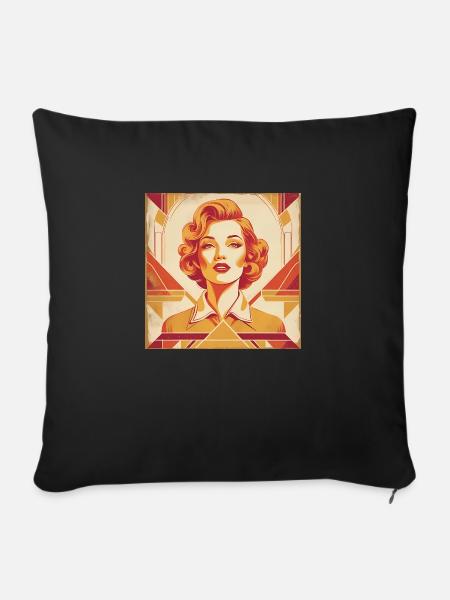 Retro Design - Sofakissen mit Füllung 45 x 45 cm - Schwarz