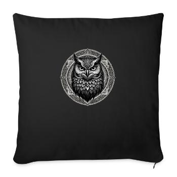 Owl - Sofa pillow with filling 45cm x 45cm - black - Front