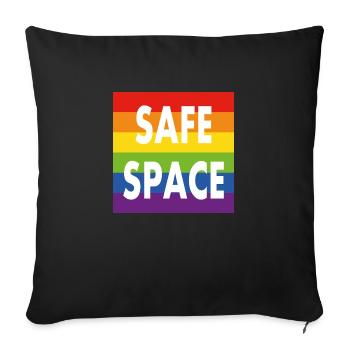 Pride Allyship Safe Space Ally Rainbow Flag - Sofa pillow with filling 45cm x 45cm - black - Front