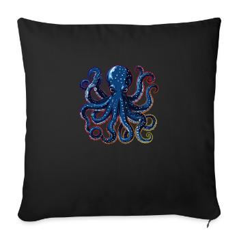 Poulpes - Coussin et housse de 45 x 45 cm - noir - Devant