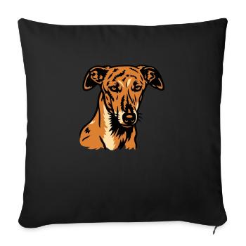 Galgo Español - Portrait - Sofakissen mit Füllung 45 x 45 cm - Schwarz - Vorne