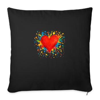 Taches de cœur - Coussin et housse de 45 x 45 cm - noir - Devant