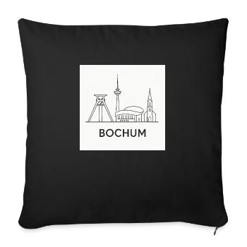 Bochum Skyline Minimalistisch - Sofakissen mit Füllung 45 x 45 cm - Schwarz - Vorne
