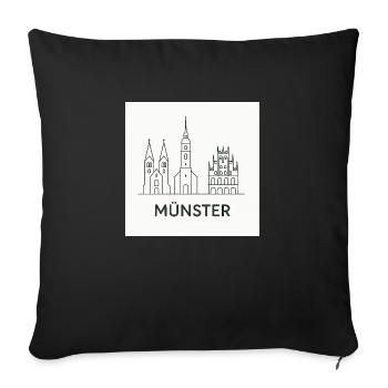 Münster Skyline Minimalistisch - Sofakissen mit Füllung 45 x 45 cm - Schwarz - Vorne