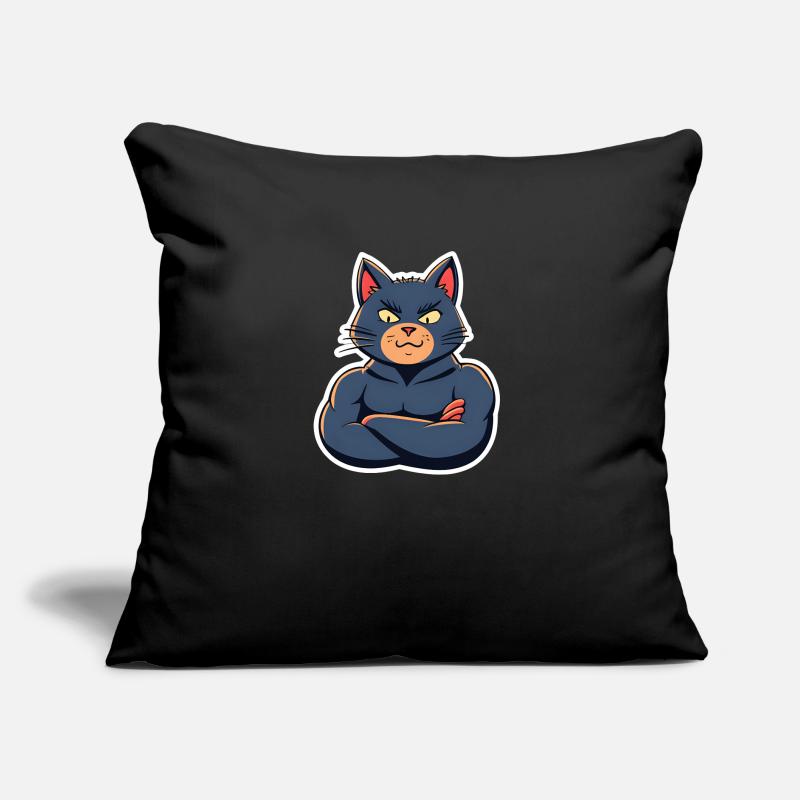 Cat with Muscles-Funny Comic Design Sofa pillow with filling 45cm x 45cm