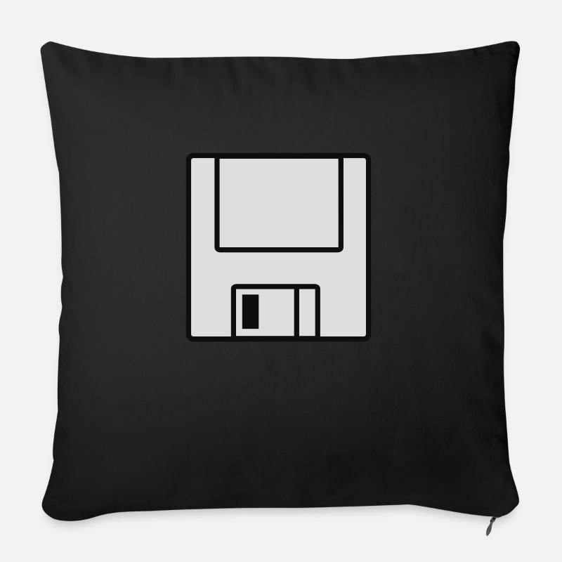 Computer-Diskette - Sofakissen mit Füllung 45 x 45 cm - Schwarz