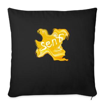Mustard stain - Sofa pillow with filling 45cm x 45cm - black - Front