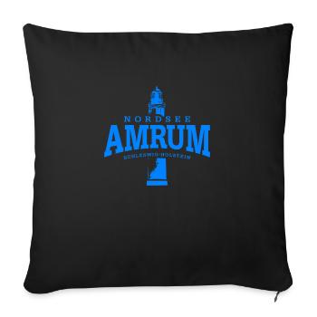 Amrum mer du Nord (Bleu) - Coussin et housse de 45 x 45 cm - noir - Devant