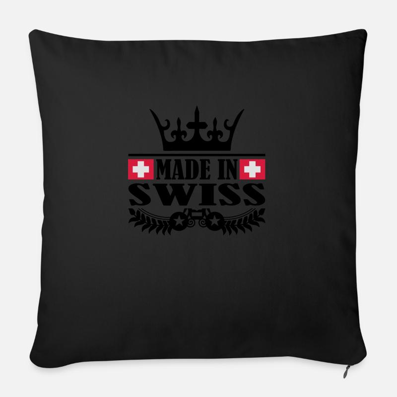 made_in_swiss_3 - Sofakissen mit Füllung 45 x 45 cm - Schwarz