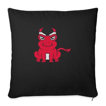Demon Devil Horns Frog - Sofa pillow with filling 45cm x 45cm - black - Front