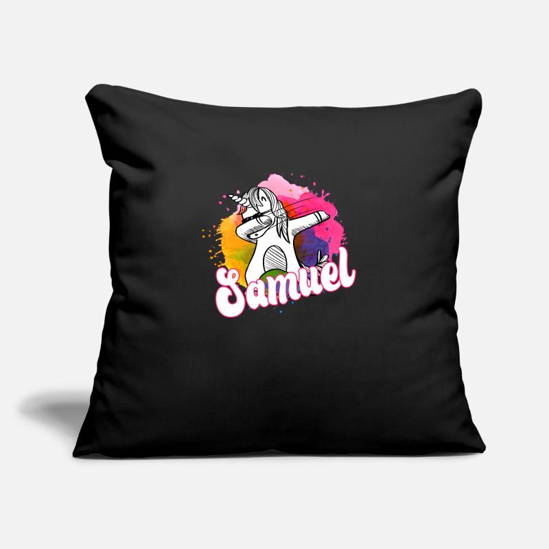SAMUEL - Beau nom de garçon avec licorne cool Coussin et housse de 45 x 45 cm