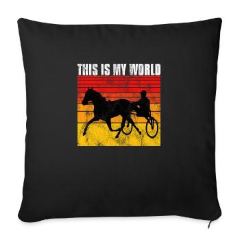 This is my World Trotting Races Retro - Sofa pillow with filling 45cm x 45cm - black - Front