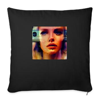 Rave Girl techno Berlin Cologne Köln LA New York - Sofa pillow with filling 45cm x 45cm - black - Front