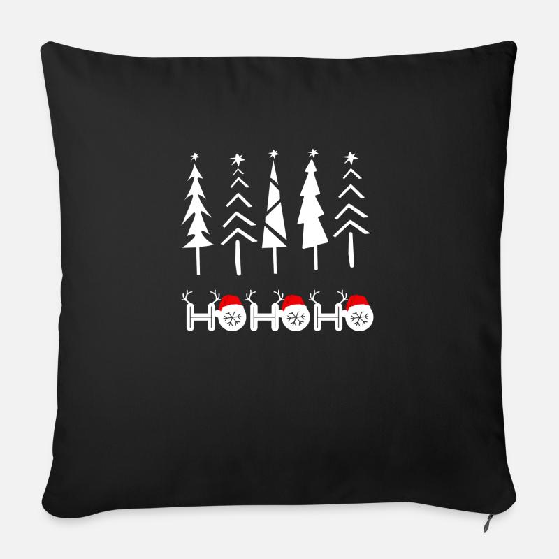 Ho Ho Ho Weihnachtsbaum - Sofakissen mit Füllung 45 x 45 cm - Schwarz