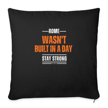 ROME wasn t built in a day - Coussin et housse de 45 x 45 cm - noir - Devant