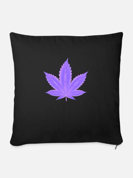 Cannabisblatt - Sofakissen mit Füllung 45 x 45 cm - Schwarz