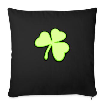 Shamrock Three Leaves Lucky Symbol Green Plant - Sofa pillow with filling 45cm x 45cm - black - Front
