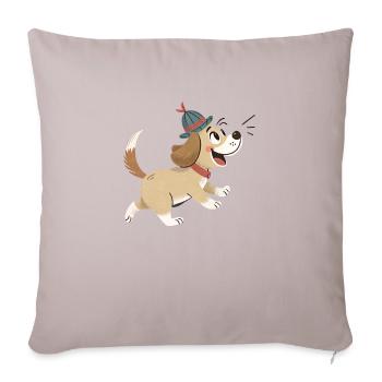 Cute dog - Sofa pillow with filling 45cm x 45cm - light taupe - Front
