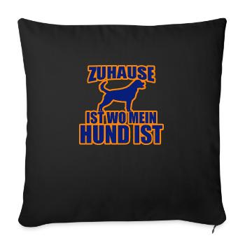8 - Sofa pillow with filling 45cm x 45cm - black - Front