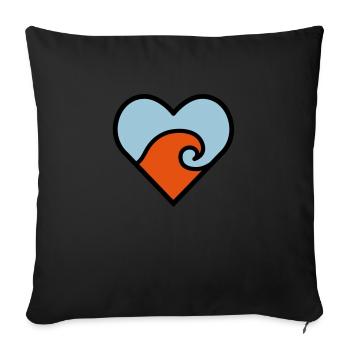 Amour de vague - Coussin et housse de 45 x 45 cm - noir - Devant