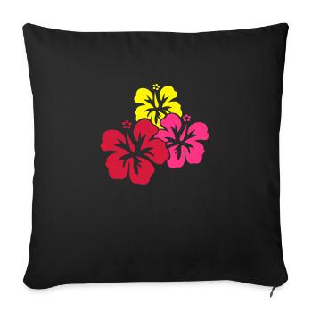 hawaii_blumen - Coussin et housse de 45 x 45 cm - noir - Devant